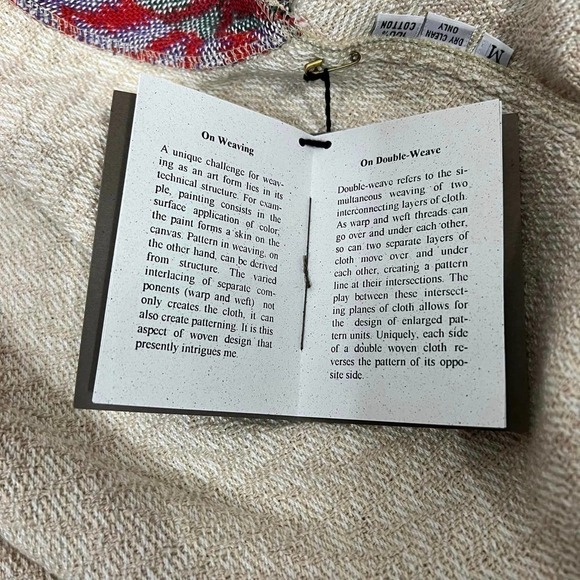 Deborah Hughes Handwoven Artisan Knit Sweater Cotton Open Cardigan New Size M - Picture 11 of 15